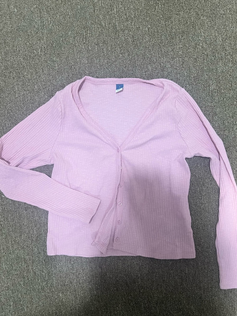 Old Navy Light Pink Ribbed Button-Up Cardigan